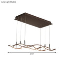 DecorBites™ Wavy Metallic Linear Island Pendant LED Light in Coffee with Warm/White Illumination - Minimalist Design