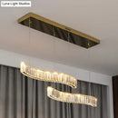 DecorBites™ Wavy Prismatic Crystal LED Pendant Lamp for Restaurants in Brass Finish