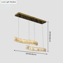 DecorBites™ Wavy Prismatic Crystal LED Pendant Lamp for Restaurants in Brass Finish