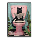 DecorBites™ Whimsical Cat Bathroom Wall Art Print
