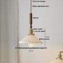 DecorBites™ White Ceramic LED Pendant Light with Walnut Wood Accent - Modern Nordic Design