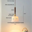 DecorBites™ White Ceramic LED Pendant Light with Walnut Wood Accent - Modern Nordic Design