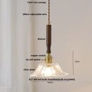 DecorBites™ White Ceramic LED Pendant Light with Walnut Wood Accent - Modern Nordic Design