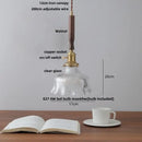 DecorBites™ White Ceramic LED Pendant Light with Walnut Wood Accent - Modern Nordic Design