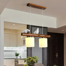 DecorBites™ White Glass LED Pendant Light with Resin Bird - Cylinder Restaurant Island Hanging Fixture
