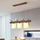 DecorBites™ White Glass LED Pendant Light with Resin Bird - Cylinder Restaurant Island Hanging Fixture