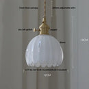 DecorBites™ White Glass LED Pendant Lights with Walnut Wood Details