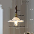 DecorBites™ White Glass LED Pendant Lights with Walnut Wood Details