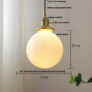 DecorBites™ White Glass LED Pendant Lights with Walnut Wood Details
