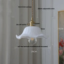 DecorBites™ White Glass LED Pendant Lights with Walnut Wood Details