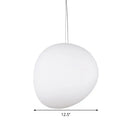 DecorBites™ White Glass Oval Ceiling Pendant Light - 6"/9"/12.5" Wide - Simple Style - 1 Light Hanging Lamp Kit