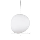 DecorBites™ White Glass Oval Ceiling Pendant Light - 6"/9"/12.5" Wide - Simple Style - 1 Light Hanging Lamp Kit