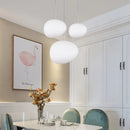 DecorBites™ White Glass Oval Ceiling Pendant Light - 6"/9"/12.5" Wide - Simple Style - 1 Light Hanging Lamp Kit