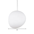 DecorBites™ White Glass Oval Ceiling Pendant Light - 6"/9"/12.5" Wide - Simple Style - 1 Light Hanging Lamp Kit