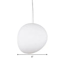 DecorBites™ White Glass Oval Ceiling Pendant Light - 6"/9"/12.5" Wide - Simple Style - 1 Light Hanging Lamp Kit