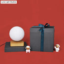 Modern white moon nightstand lamp bedroom table light