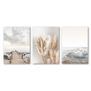 DecorBites™ White Seascape Canvas Set - Beach & Botanical Wall Art