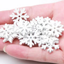 White Wooden Snowflake Vase