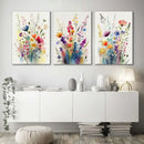 DecorBites™ Wildflowers Watercolour Poster Set - Canvas Wall Art