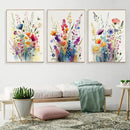 DecorBites™ Wildflowers Watercolour Poster Set - Canvas Wall Art