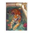 DecorBites™ Wildlife Bathroom Canvas Art Tiger Zebra Cat