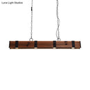 DecorBites™ Wood Beam Down Light Kitchen Island Lighting - Lodge Style with 4 Lights and Chain - Black Finish
