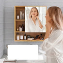 DecorBites™ Wood Medicine Cabinet with Mirror and Storage