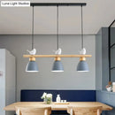 DecorBites™ Wood & Metal Macaron Bowl Pendant Light with 3 Lights for Island, Electric Socket