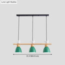 DecorBites™ Wood & Metal Macaron Bowl Pendant Light with 3 Lights for Island, Electric Socket