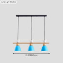 DecorBites™ Wood & Metal Macaron Bowl Pendant Light with 3 Lights for Island, Electric Socket