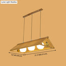 DecorBites™ Wooden Asian Triangle Island Pendant Light in Natural Wood Finish