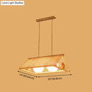 DecorBites™ Wooden Asian Triangle Island Pendant Light in Natural Wood Finish