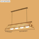 DecorBites™ Wooden Asian Triangle Island Pendant Light in Natural Wood Finish