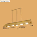 DecorBites™ Wooden Asian Triangle Island Pendant Light in Natural Wood Finish