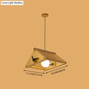 DecorBites™ Wooden Asian Triangle Island Pendant Light in Natural Wood Finish