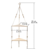 DecorBites™ Wooden Corner Shelf with Macrame - Boho Wall Decor