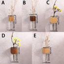 Modern dark wood magnetic test tube vase living room wall decor