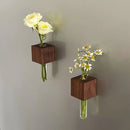 Modern dark wood magnetic test tube vase living room wall decor