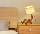 DecorBites™ Wooden Robot Shape Creative Table Lamp Indoor Study Fashion Reading Desk Lamp Nordic Modern Desktop Decorative Night Light