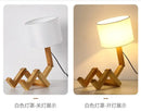 DecorBites™ Wooden Robot Shape Creative Table Lamp Indoor Study Fashion Reading Desk Lamp Nordic Modern Desktop Decorative Night Light