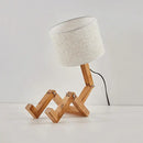 DecorBites™ Wooden Robot Shape Creative Table Lamp Indoor Study Fashion Reading Desk Lamp Nordic Modern Desktop Decorative Night Light