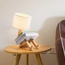 DecorBites™ Wooden Robot Shape Creative Table Lamp Indoor Study Fashion Reading Desk Lamp Nordic Modern Desktop Decorative Night Light