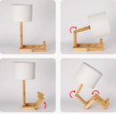 DecorBites™ Wooden Robot Shape Creative Table Lamp Indoor Study Fashion Reading Desk Lamp Nordic Modern Desktop Decorative Night Light