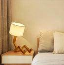 DecorBites™ Wooden Robot Shape Creative Table Lamp Indoor Study Fashion Reading Desk Lamp Nordic Modern Desktop Decorative Night Light