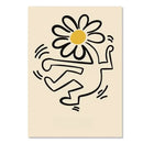 Minimalist yayoi kusama floral canvas wall art living room set