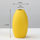 DecorBites™ Yellow Porcelain Flower Vase for Home Decor