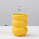 DecorBites™ Yellow Porcelain Flower Vase for Home Decor