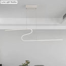 DecorBites™ Z-Shaped Linear Island Light Metallic Pendant with Warm/White LED, for Dining Room and Kitchen, in Black/White