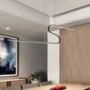 DecorBites™ Z-Shaped Linear Island Light Metallic Pendant with Warm/White LED, for Dining Room and Kitchen, in Black/White