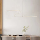 DecorBites™ Z-Shaped Linear Island Light Metallic Pendant with Warm/White LED, for Dining Room and Kitchen, in Black/White